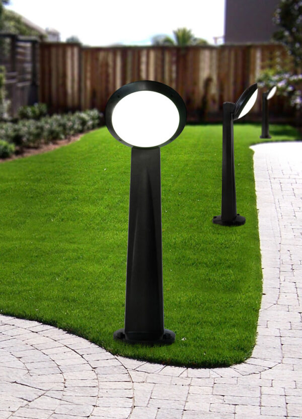 Single Light Bollard Black Opal