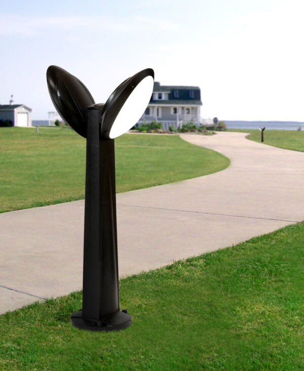 Double Light Bollard Black Opal