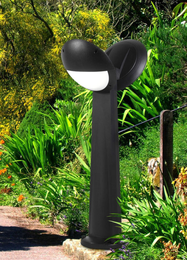 Double Light Bollard Black Opal